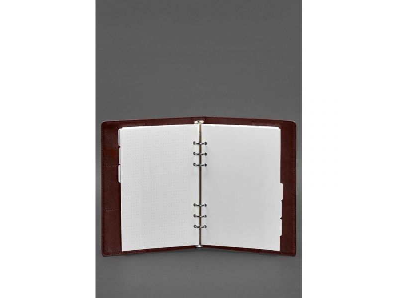 Кожаный блокнот на сегрегаторе (мягкая обложка на кольцах) 13.0 бордовый, фото 2
