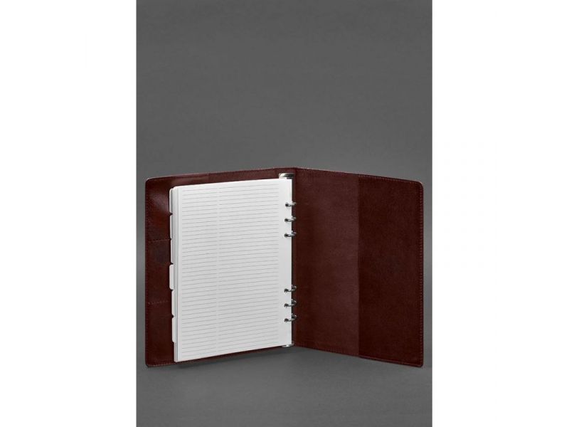 Кожаный блокнот на сегрегаторе (мягкая обложка на кольцах) 13.0 бордовый, фото 3