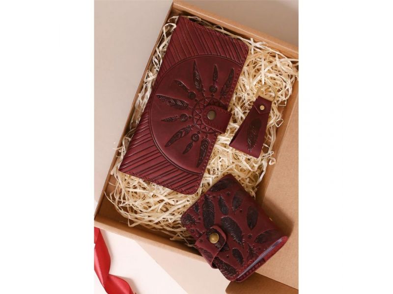 Набор женских кожаных аксессуаров Ибица, фото 2