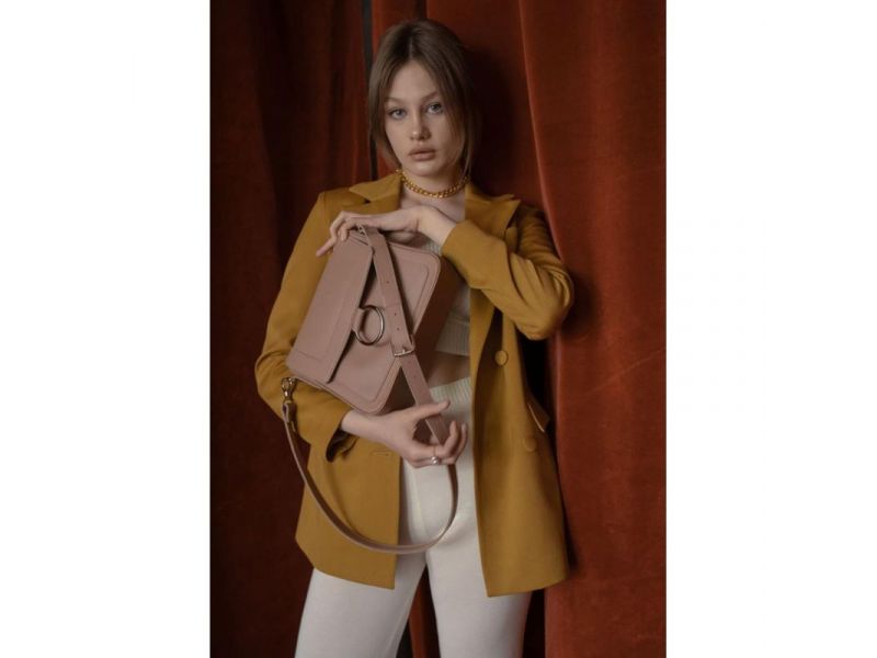 Женская кожаная сумка Jessie карамель краст, фото 1