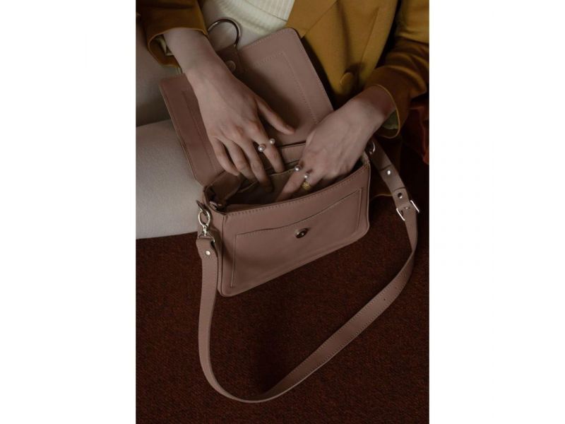 Женская кожаная сумка Jessie карамель краст, фото 2