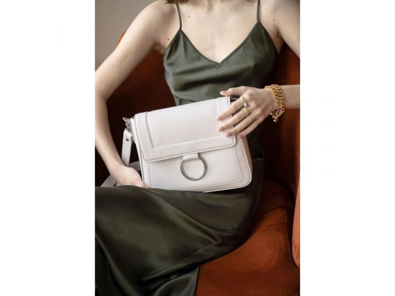 Женская кожаная сумка Jessie белая, фото 1