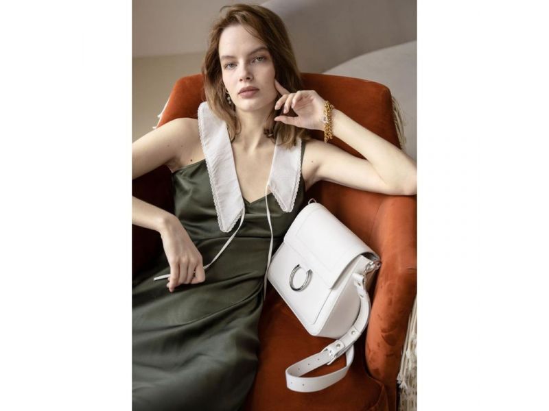 Женская кожаная сумка Jessie белая, фото 2