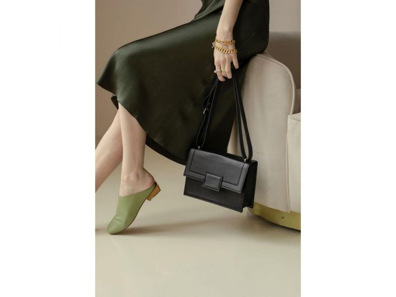 Женская кожаная сумка Kelly черная, фото 3