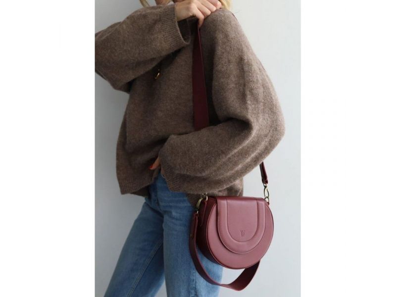 Женская кожаная сумка Mandy марсала, фото 1