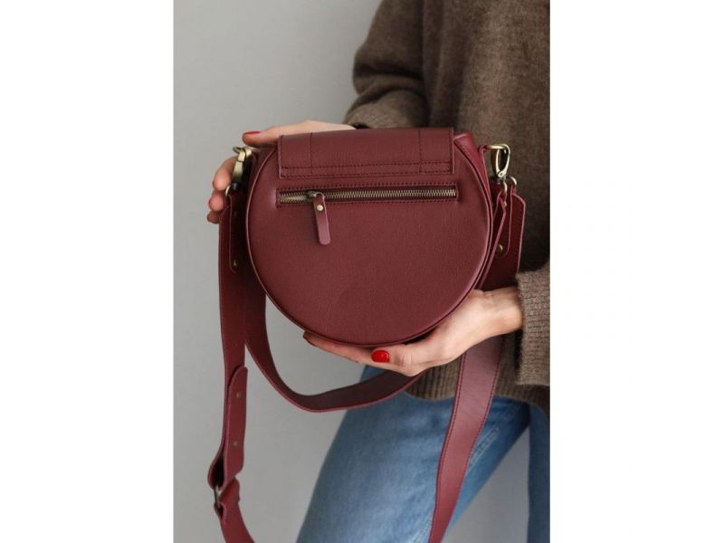 Женская кожаная сумка Mandy марсала, фото 4