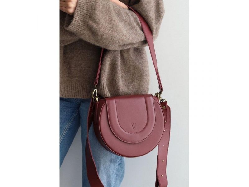 Женская кожаная сумка Mandy марсала, фото 2