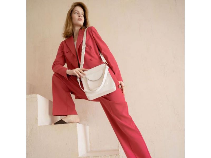 Женская кожаная сумка Stella белая, фото 6