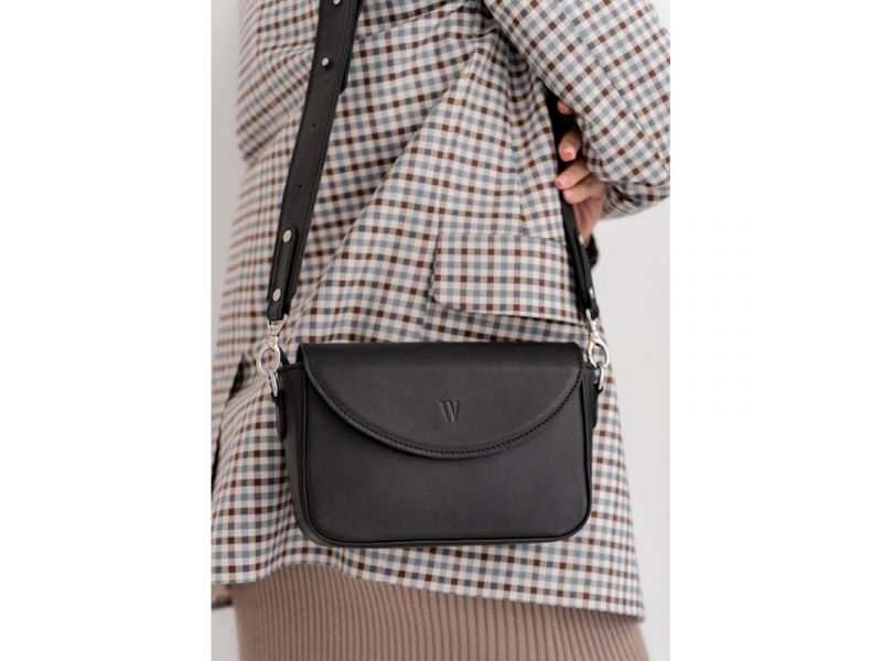 Женская кожаная сумка Molly черная, фото 1