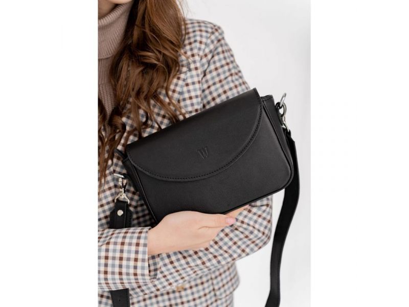 Женская кожаная сумка Molly черная, фото 2