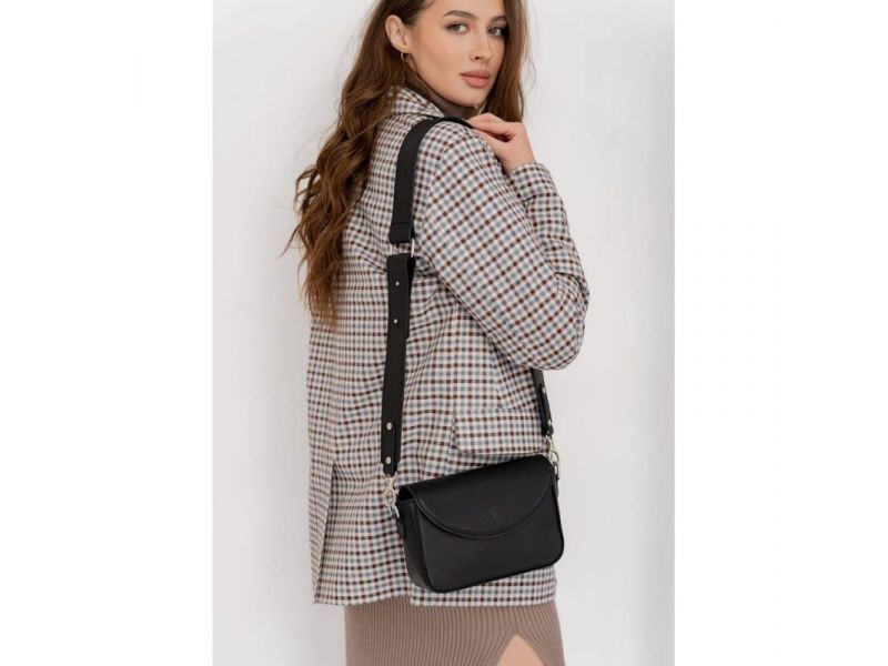 Женская кожаная сумка Molly черная, фото 3