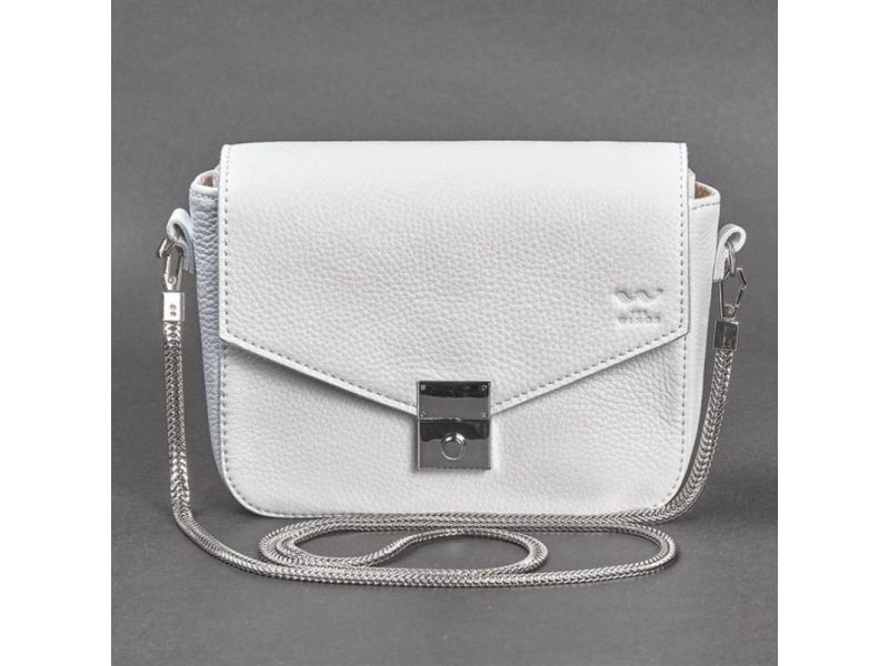 Женская кожаная сумочка Yoko белая флотар, фото 2