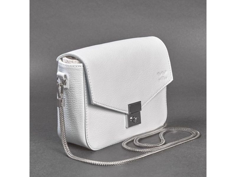 Женская кожаная сумочка Yoko белая флотар, фото 3