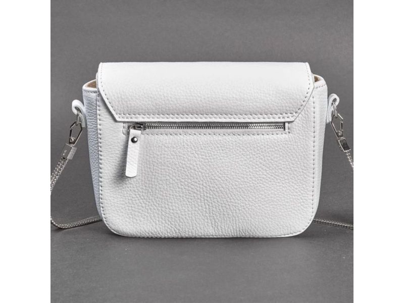 Женская кожаная сумочка Yoko белая флотар, фото 4