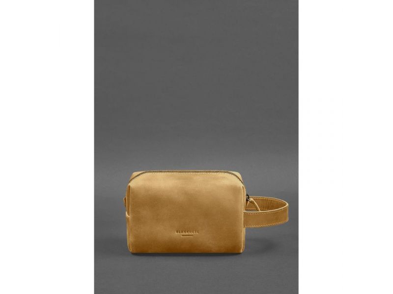 Кожаная косметичка-несессер 5.0 Желтый Crazy Horse, фото 1