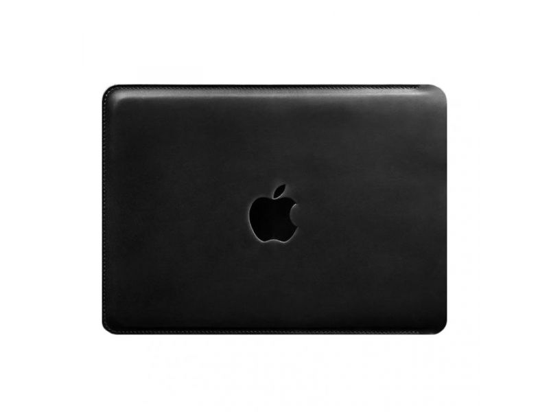 Кожаный чехол для MacBook 14 дюйм Черный Crazy Horse, фото 6