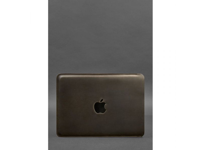 Кожаный чехол для MacBook 14 дюйм Темно-коричневый Crazy Horse, фото 1