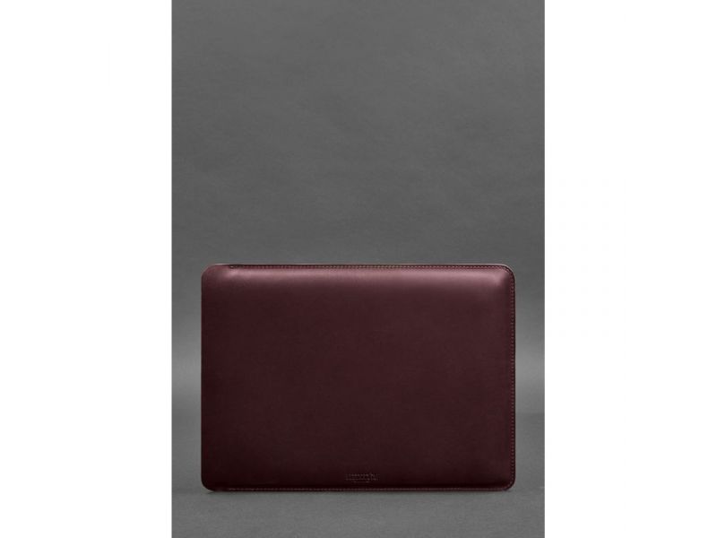 Кожаный чехол для MacBook 14 дюйм Бордовый Crazy Horse, фото 2