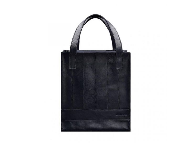 Кожаная женская сумка шоппер Бэтси темно-синий краст, фото 10