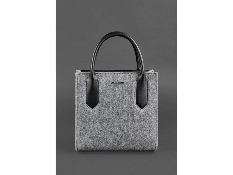 Фетровая женская сумка-кроссбоди Blackwood с кожаными черными вставками, фото 1