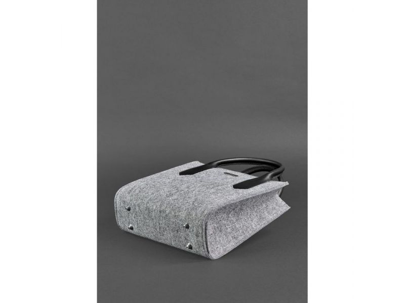 Фетровая женская сумка-кроссбоди Blackwood с кожаными черными вставками, фото 4