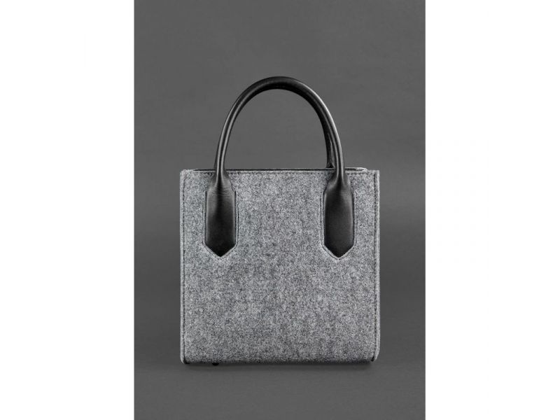 Фетровая женская сумка-кроссбоди Blackwood с кожаными черными вставками, фото 7