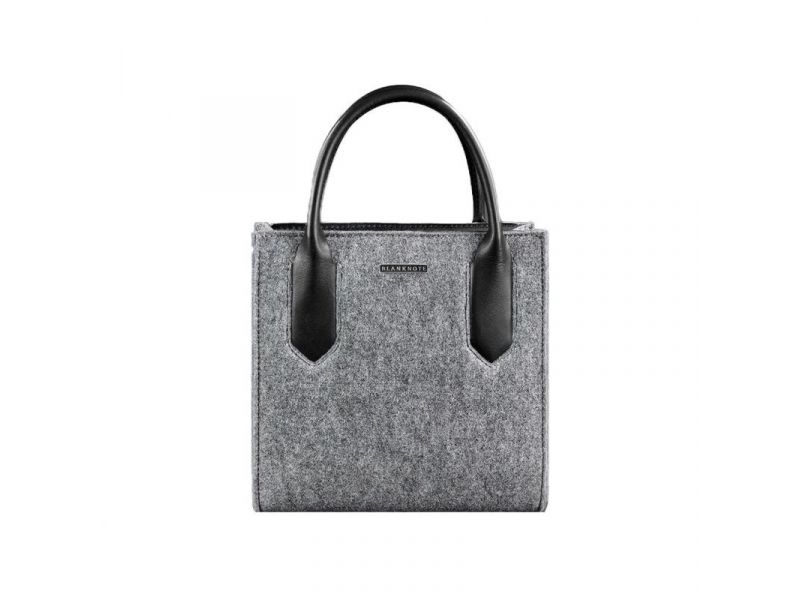 Фетровая женская сумка-кроссбоди Blackwood с кожаными черными вставками, фото 9