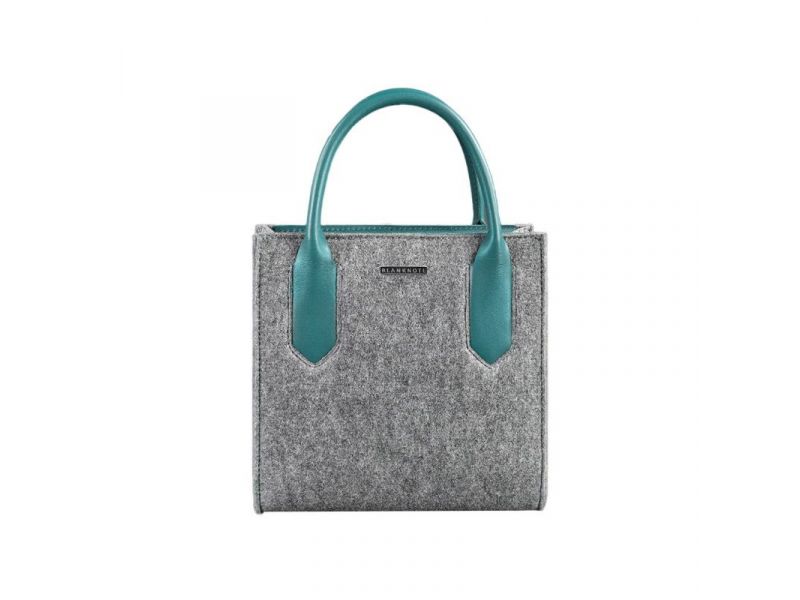 Фетровая женская сумка-кроссбоди Blackwood с кожаными бирюзовыми вставками, фото 9