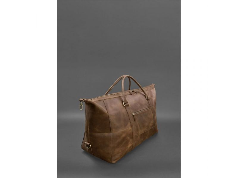 Кожаная дорожная сумка темно-коричневый Crazy Horse, фото 4