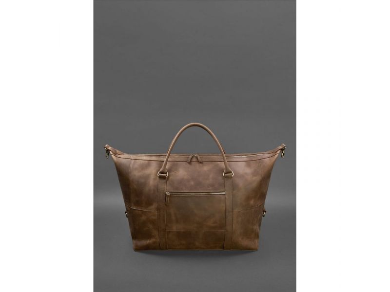 Кожаная дорожная сумка темно-коричневый Crazy Horse, фото 6