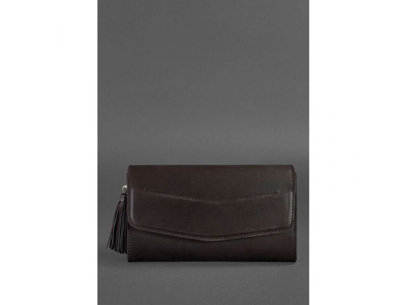 Женская кожаная сумка Элис темно-коричневая Краст, фото 1