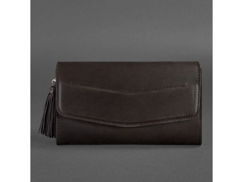 Женская кожаная сумка Элис темно-коричневая Краст, фото 7