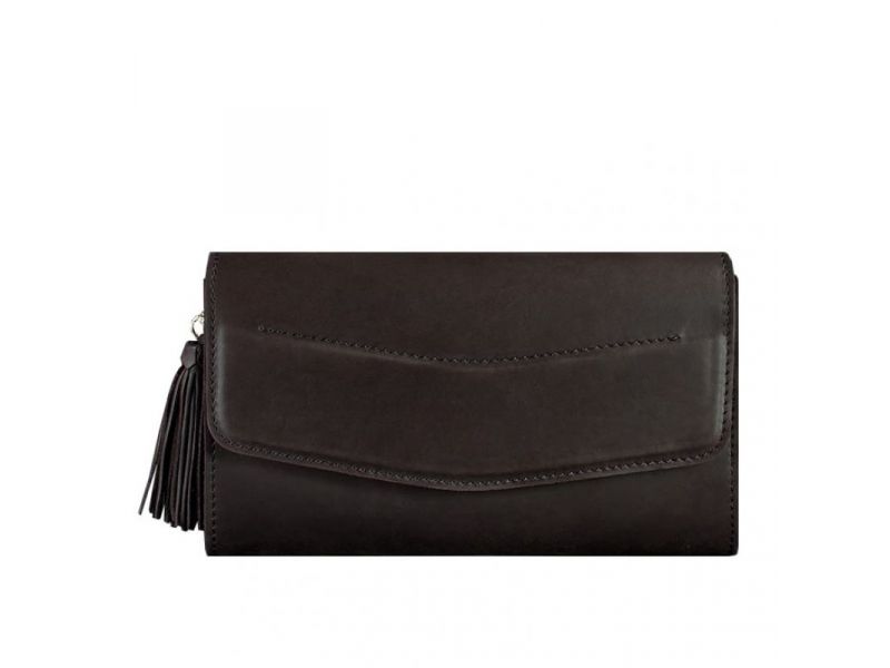 Женская кожаная сумка Элис темно-коричневая Краст, фото 8