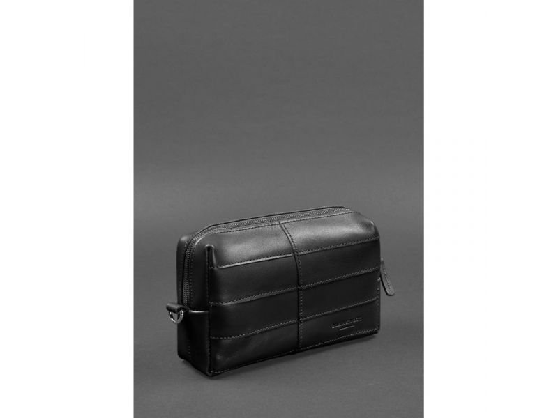 Кожаная косметичка-несессер 3.1 черный краст, фото 3