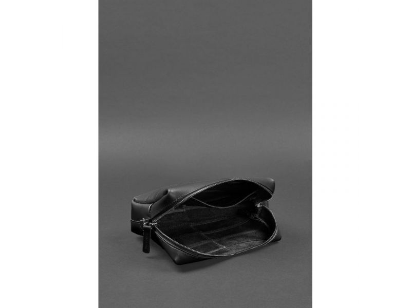 Кожаная косметичка-несессер 3.1 черный краст, фото 4