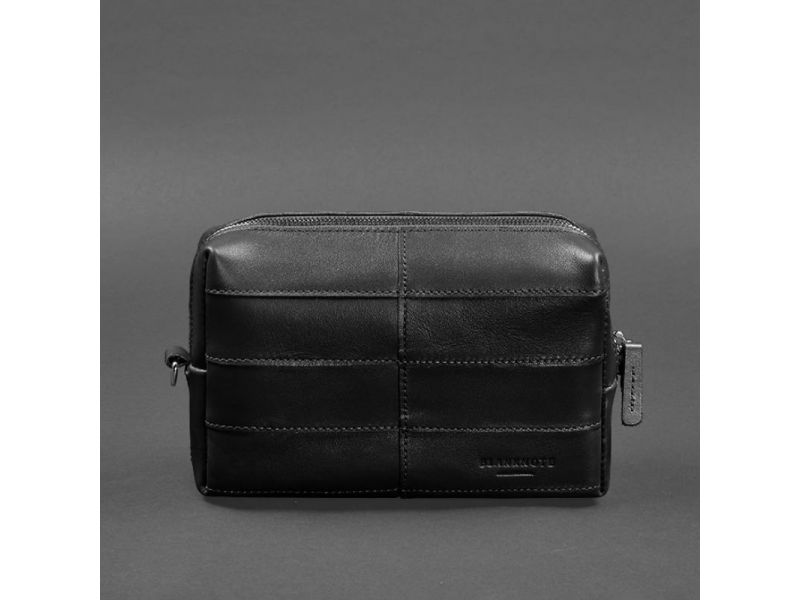 Кожаная косметичка-несессер 3.1 черный краст, фото 5