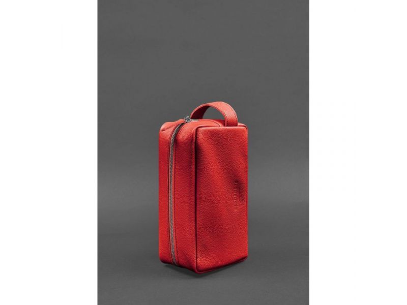 Кожаная косметичка-несессер 6.0 красный флотар, фото 3