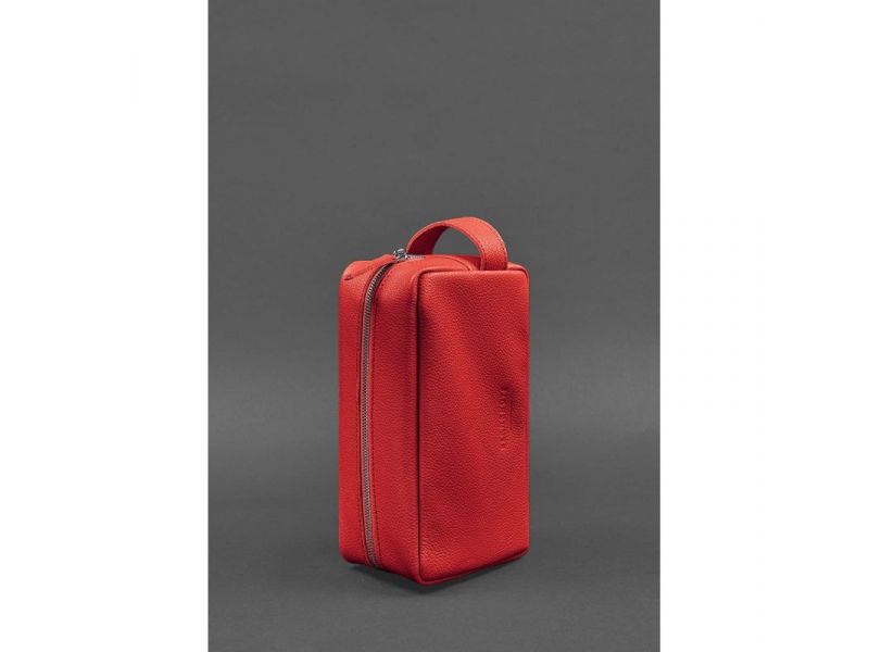 Кожаная косметичка-несессер 6.0 красный флотар, фото 4