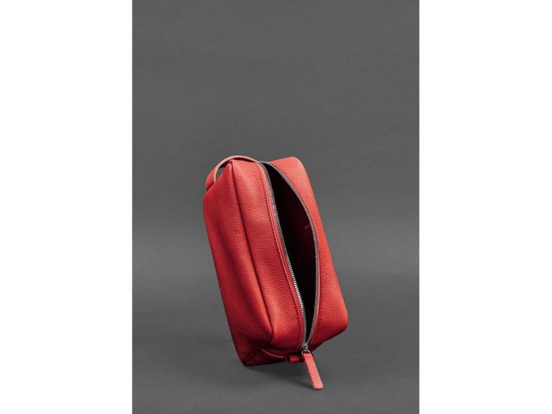 Кожаная косметичка-несессер 6.0 красный флотар, фото 5