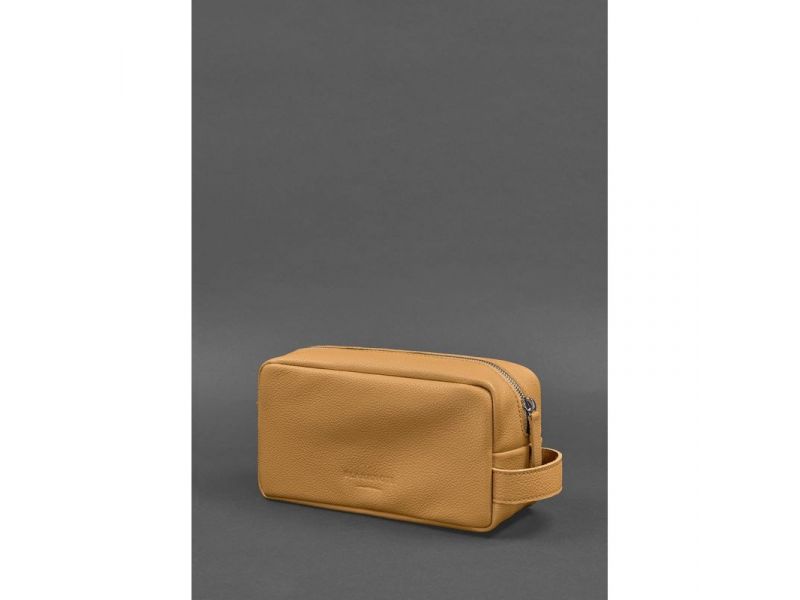 Кожаная косметичка-несессер 6.0 желтый флотар, фото 2