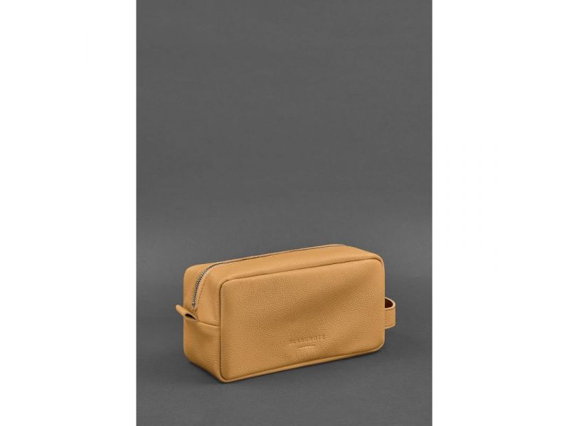 Кожаная косметичка-несессер 6.0 желтый флотар, фото 3