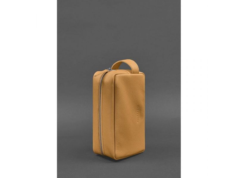 Кожаная косметичка-несессер 6.0 желтый флотар, фото 4