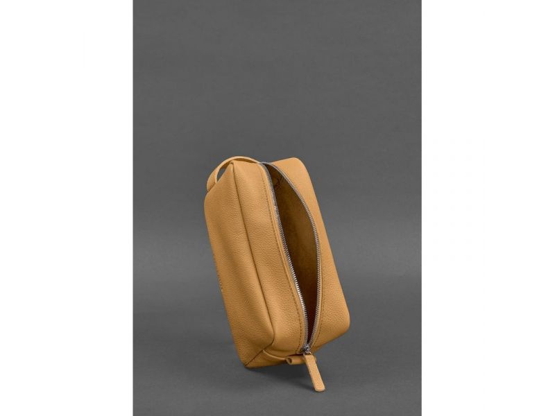 Кожаная косметичка-несессер 6.0 желтый флотар, фото 5