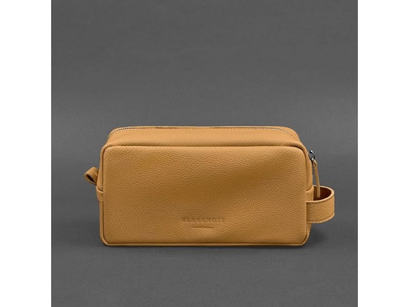 Кожаная косметичка-несессер 6.0 желтый флотар, фото 6