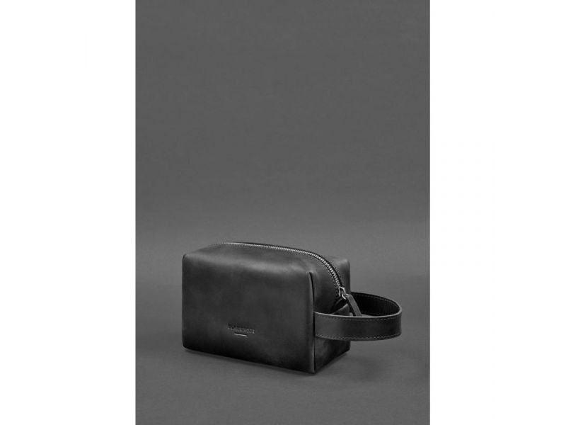 Кожаная косметичка-несессер 5.0 Черный Crazy Horse, фото 2