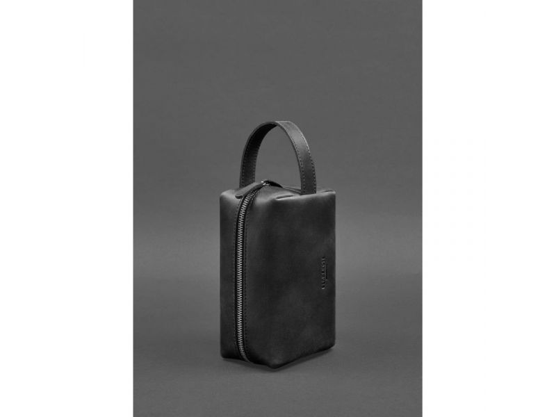 Кожаная косметичка-несессер 5.0 Черный Crazy Horse, фото 4