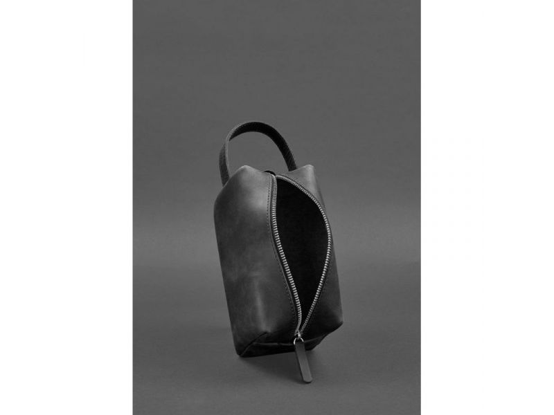 Кожаная косметичка-несессер 5.0 Черный Crazy Horse, фото 5