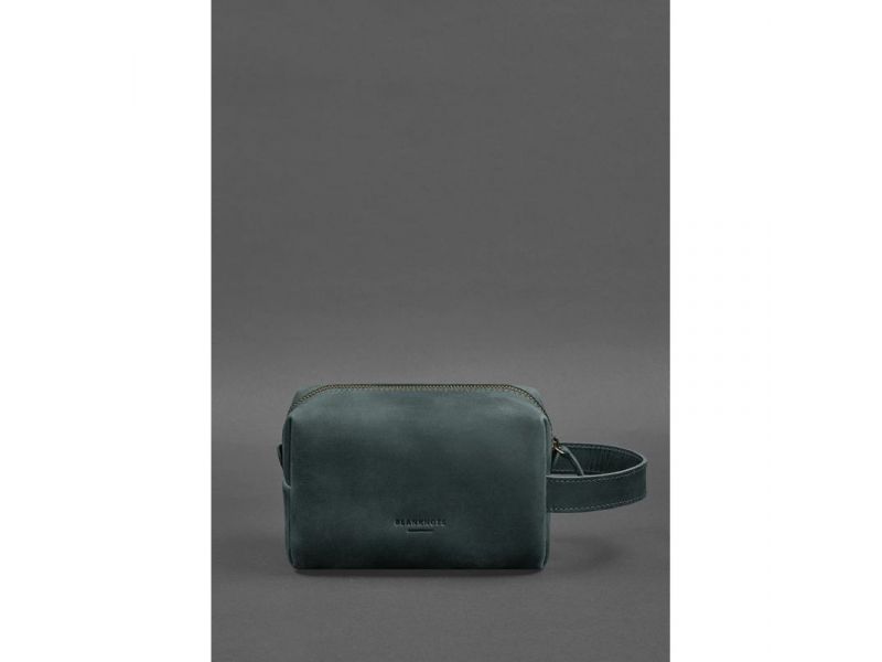 Кожаная косметичка-несессер 5.0 Зеленый Crazy Horse, фото 1