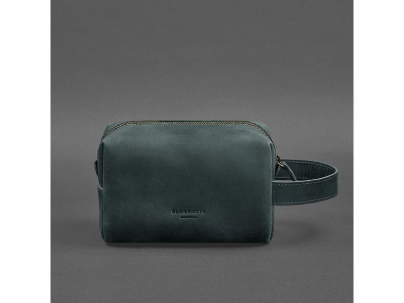 Кожаная косметичка-несессер 5.0 Зеленый Crazy Horse, фото 6