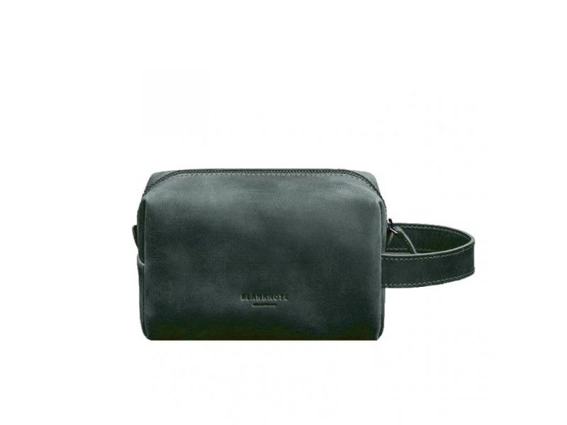 Кожаная косметичка-несессер 5.0 Зеленый Crazy Horse, фото 7